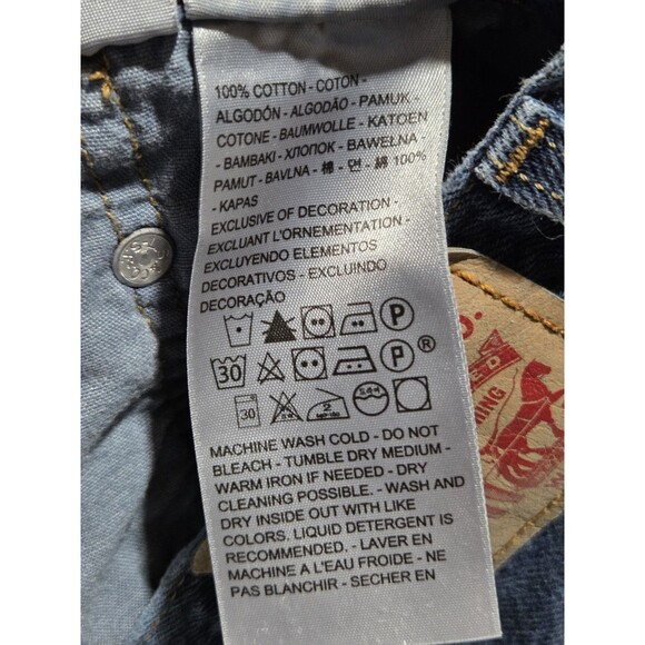 Levis 501 Shorts Womens Size 26 Waist Blue Denim  Button Fly Cotton Raw Hem - Picture 7 of 10